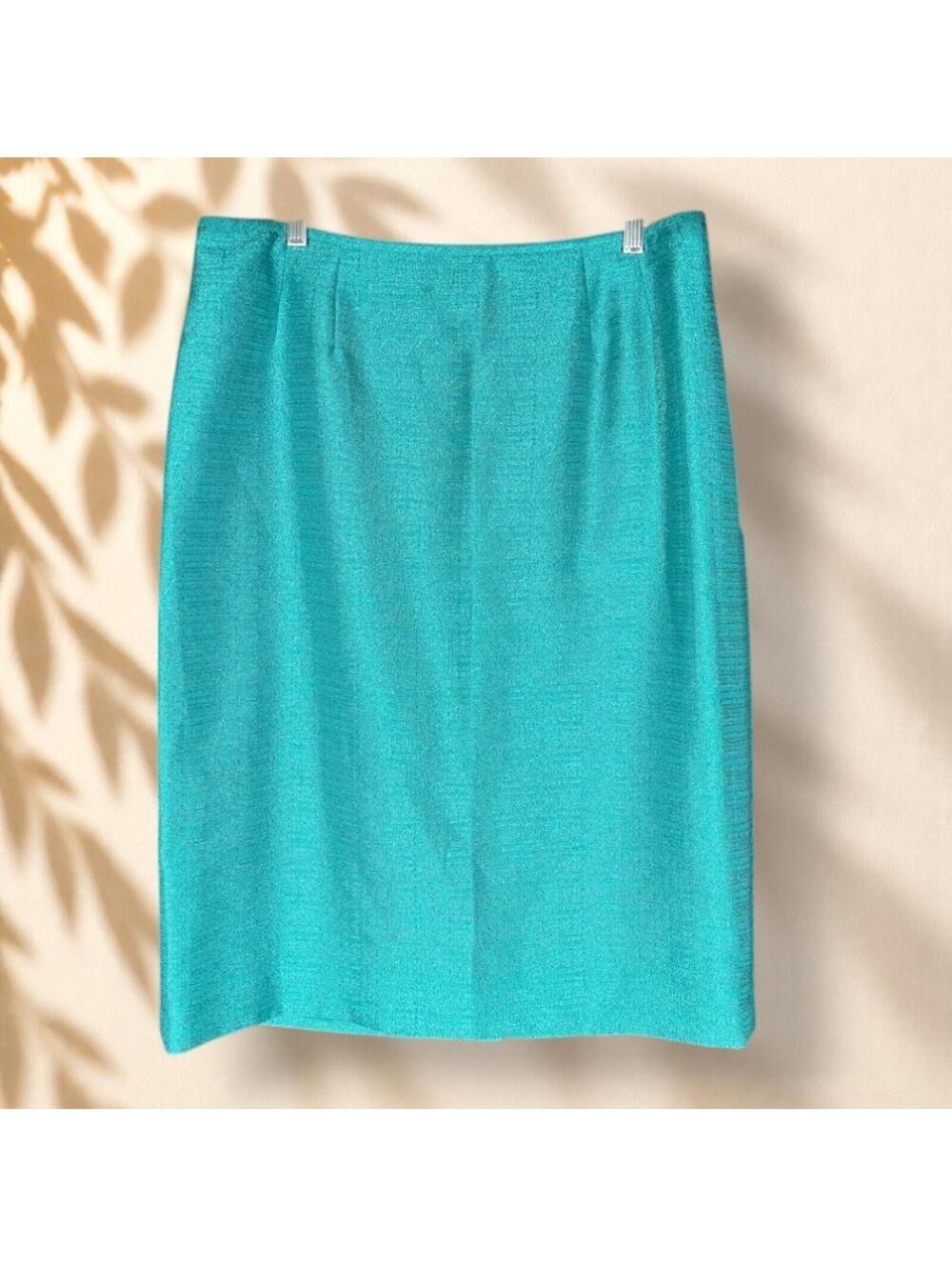 New Suit Studio Skirt Women 14 Blue A-Line Midi Zipper Mid Rise Lined Casual